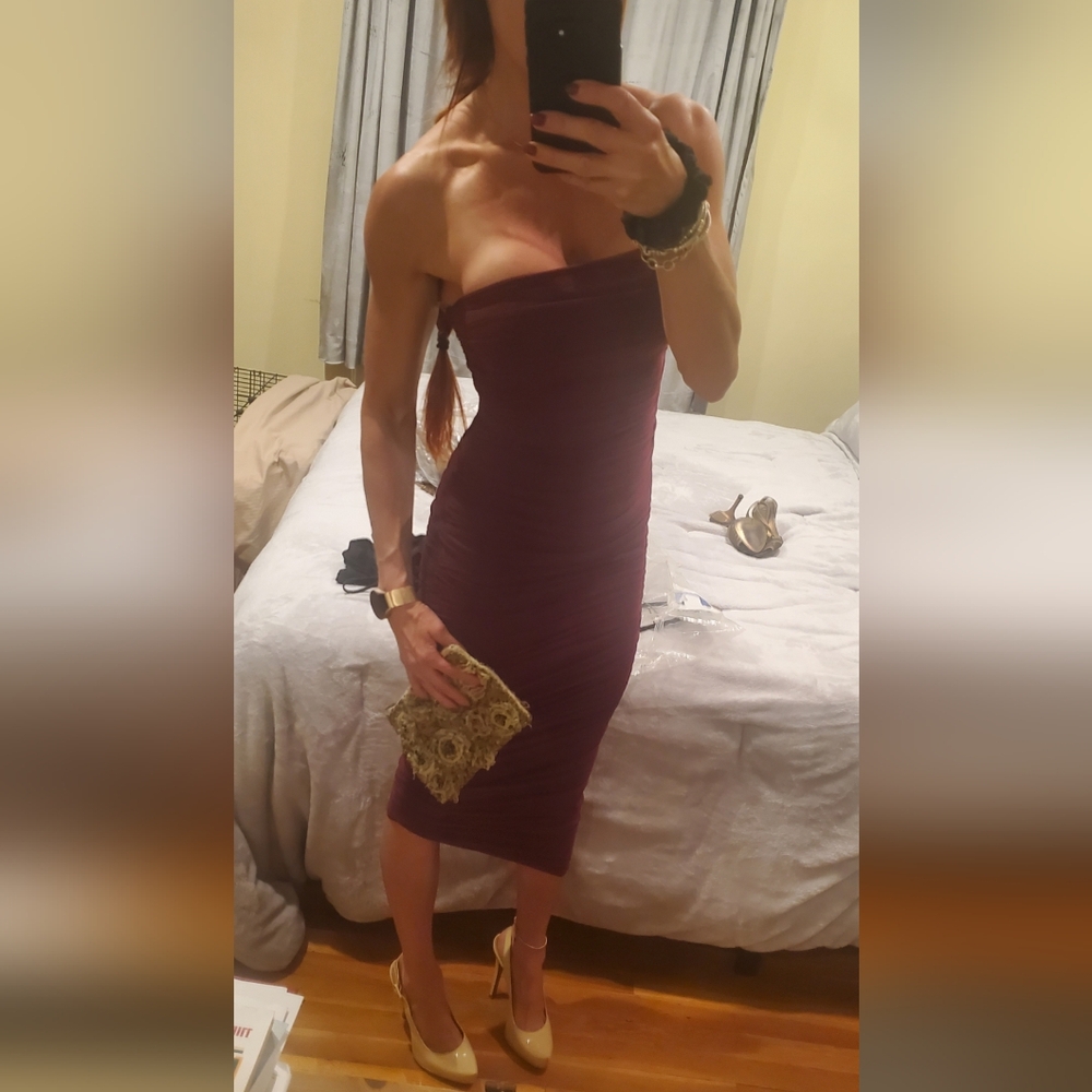 House of CB Red Strapless Bodycon Dress for Cocktail